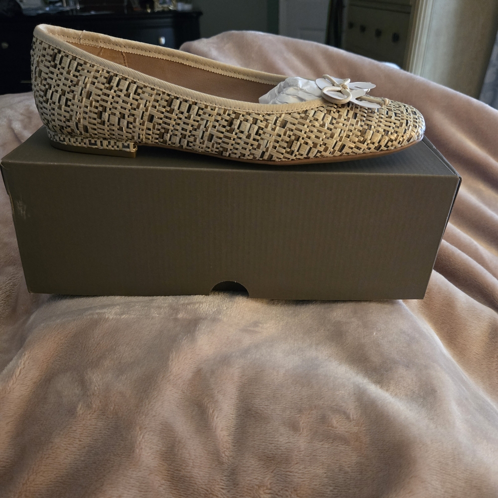 Franco Sarto Tan Patterned Ballet Flats